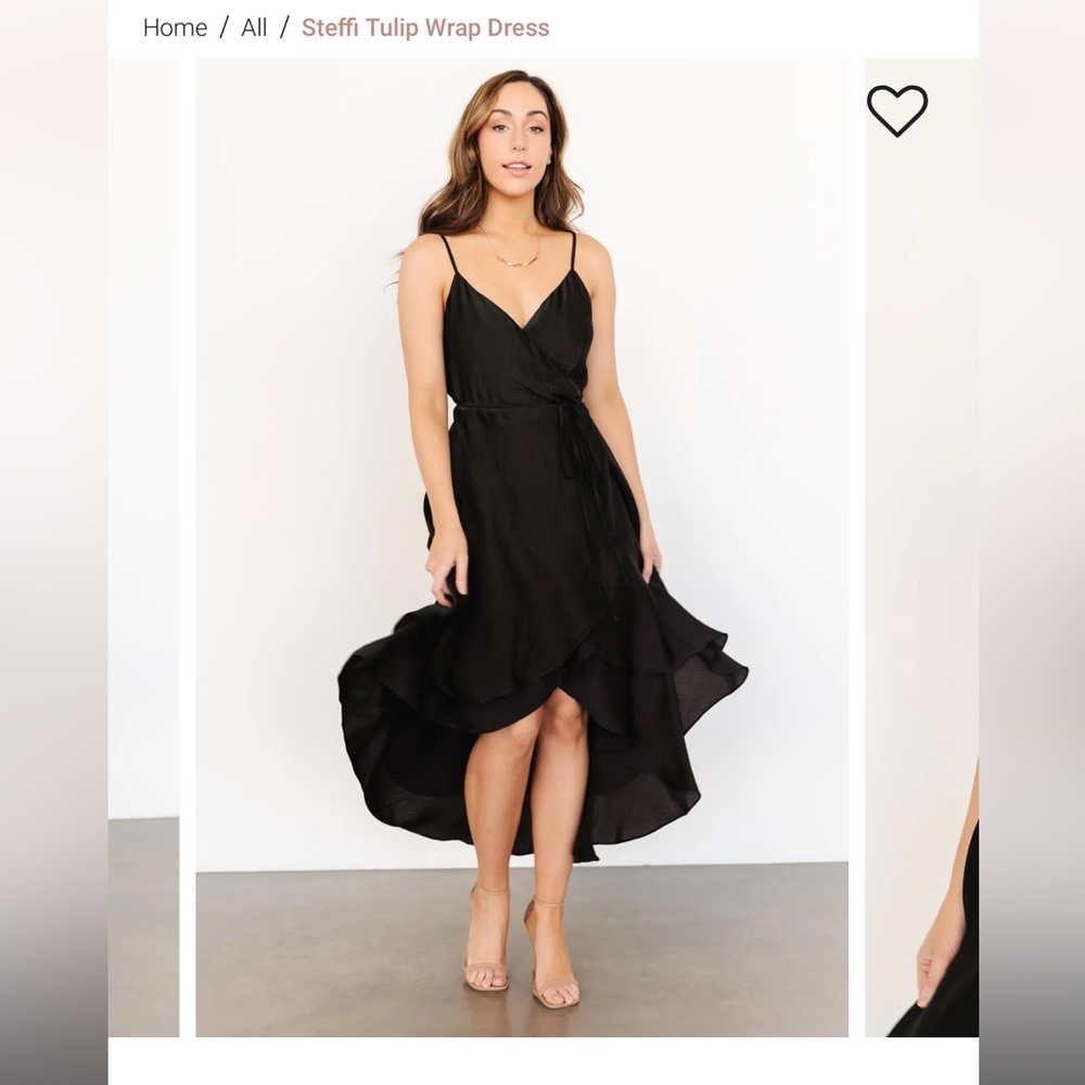 Black silk wrap dress